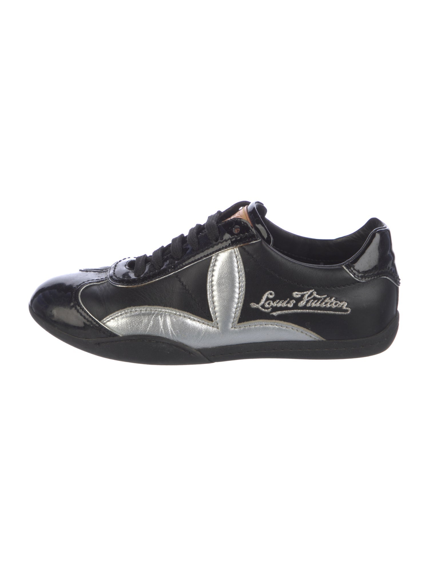 Louis Vuitton Leather Embroidered Accent Sneakers